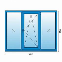 Пластиковые окна для домов П-44Т